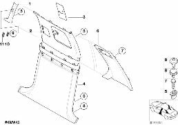 Forro pilar A / B / C diagram for BMW 7 Series E38 L7