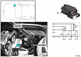 Relais Glühstift K2283 diagram for BMW 7 Series E38 730d