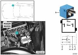 Relais DME 2 K6320 diagram for BMW 7 Series E38 750iLS