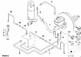 FRONT BRAKE PIPE, DSC diagram for BMW 7 Series E38 740i
