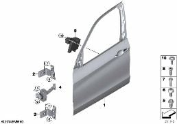Puerta delante-bisagra/freno de puerta diagram for BMW X6 F16 35iX