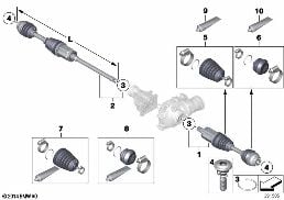 FINAL DRIVE(FRNT AXLE),OUTPUT SHAFT,4WHL diagram for BMW X3 F25 35iX