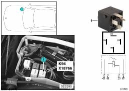 Relais moteur K94 diagram for BMW 5 Series E39 525td