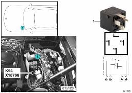 RELAY FOR MOTOR K94 diagram for BMW 5 Series E39 530i