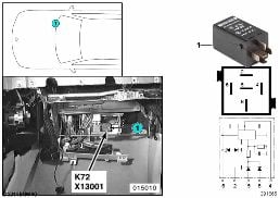 Relais coupure des consommateurs K72 diagram for BMW 5 Series E39 525td