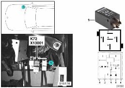 RELAY FOR CONSUMER SHUTDOWN K72 diagram for BMW 5 Series E39 530i
