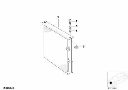 AIR CONDIT.CONDENSER AND MOUNTING PARTS diagram for BMW Z3 E36 2.8