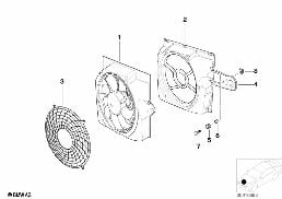 PUSHER FAN AND MOUNTING PARTS diagram for BMW Z3 E36 2.8