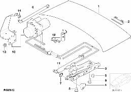Pieces de couvercle de coffre ar diagram for BMW 7 Series E38 735iL