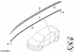 ROOF MOULDING/ROOF RAIL diagram for BMW 2 Series F45 Active Tourer LCI 216d