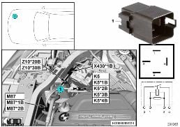 RELAY, ELECTRIC FAN MOTOR 400/600W K5 diagram for BMW X3 F25 28iX