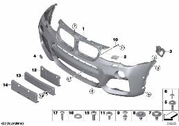 M TRIM, FRONT diagram for BMW X4 F26 28iX