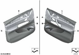 INDI. DOOR TRIM, ALL-LEATHER, FRONT diagram for BMW X5 F15 25dX