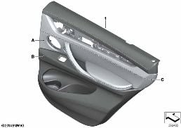 INDI. DOOR TRIM, ALL-LEATHER, REAR diagram for BMW X5 F15 25dX