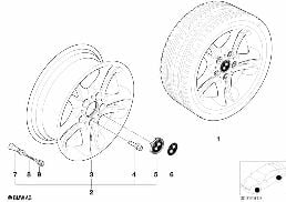 BMW LIGHT ALLOY WHEEL, DOUBLE SPOKE 47 diagram for BMW 3 Series E46 318i