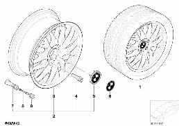 BMW LIGHT ALLOY WHEEL, CROSS SPOKE 42 diagram for BMW 3 Series E46 318i