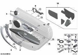 Piezas adosadas revestim. puerta trasera diagram for BMW 4 Series F36 Gran Coupé LCI 440i