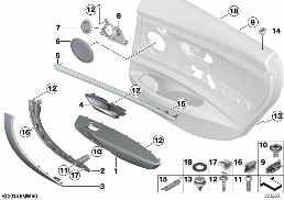 MOUNTING PARTS, DOOR TRIM, REAR diagram for BMW 3 Series F34 GT 335iX