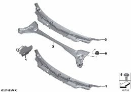 TRIM, WINDSHIELD COWL, OUTER diagram for BMW 2 Series F45 Active Tourer LCI 216d