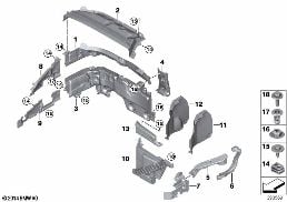 MOUNTING PARTS, ENGINE COMPARTMENT diagram for BMW 2 Series F45 Active Tourer LCI 216d