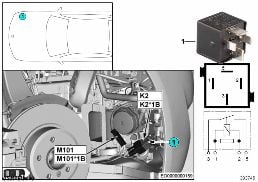 继电器 二次空气泵 K2 diagram for BMW 7 Series F02 730Li