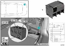 RELAY, CUT-OFF, Q1 diagram for BMW 7 Series F01 LCI 740dX