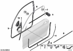 TRIM AND SEALS FOR DOOR, FRONT diagram for BMW 2 Series F22 228i