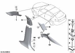 Döş./Kapl., A- / B- / C- / D-direği diagram for BMW X6 F16 28iX