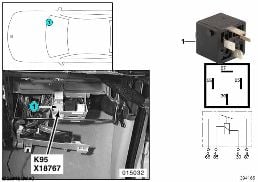 Relais distribution K95 diagram for BMW 5 Series E39 525td