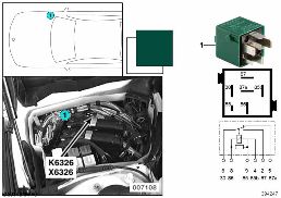 Relais de délestage borne 15 K6326 diagram for BMW 5 Series E39 525td