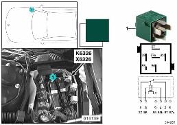 RELAY, RELIEF, TERMINAL 15 K6326 diagram for BMW 5 Series E39 530i