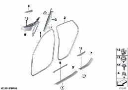 Kenar koruma / kaplama, marşbiye diagram for BMW X6 F16 28iX