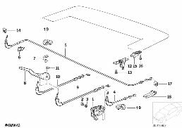 ELECTRICAL FOLDING TOP FLAP MECHANISM diagram for BMW 3 Series E36 325i