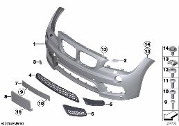 M TRIM, FRONT diagram for BMW X1 E84 20i