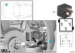 Relais pompe à air secondaire K2 diagram for BMW 5 Series F18 528Li
