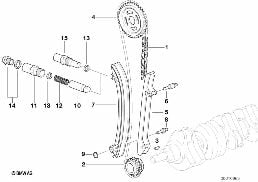 TIMING - TIMING CHAIN LOWER P diagram for BMW 3 Series E36 320i