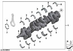 CRANKSHAFT WITH BEARING SHELLS