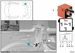 Relais Heckscheibenwischer 2 K91a diagram for BMW MINI Clubman R55 Coop.S JCW
