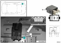 继电器 闪光灯 K441 diagram for BMW 5 Series F10 LCI 530dX