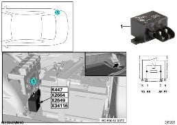 RELAY SEPARATION 2ND BATTERY K447 diagram for BMW 3 Series E90 318d