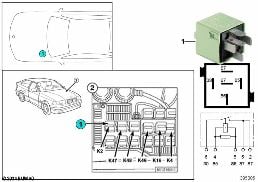 RELAY FOR AIR HORN K2 diagram for BMW 3 Series E36 325i