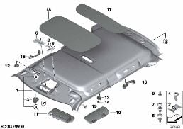 podsufitka diagram for BMW MINI F55 Cooper
