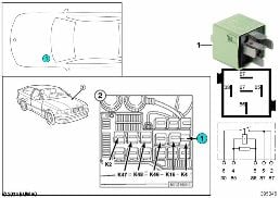 RELAY FOR HEATER BLOWER K4 diagram for BMW 3 Series E36 325i