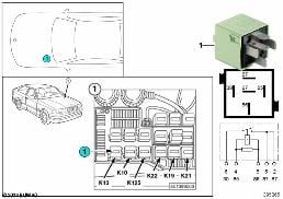 RELAY FOR HEATED REAR WINDOW K13 diagram for BMW 3 Series E36 325i