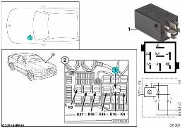 RELAY FOR HAZARD-WARNING LIGHTS K16 diagram for BMW 3 Series E36 325i