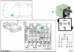 RELAY, AUXILIARY FAN, STAGE 2 K22 diagram for BMW 3 Series E36 325tds