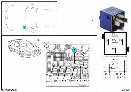 RELAY FOR HIGH BEAM K46 diagram for BMW 3 Series E36 325i