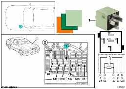 RELAY FOR DRIVING LIGHT K48 diagram for BMW 3 Series E36 325i
