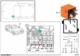 RELAY FOR PUMP MOTOR K125 diagram for BMW 3 Series E36 325i