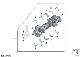 CRANKSHAFT WITH BEARING SHELLS diagram for BMW 6 Series F12 LCI 650i